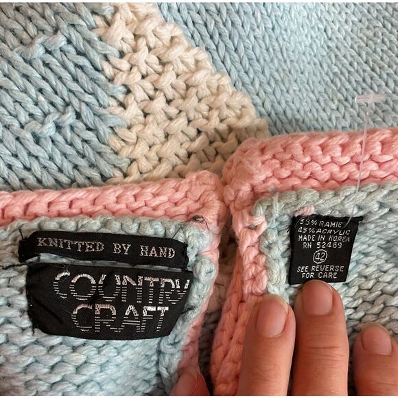 Vintage Country Craft Hand Knitted Sweater Vest Shirt Size 42 - Picture 6 of 8